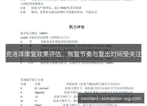 克洛泽康复效果评估，恢复节奏与复出时间受关注